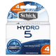 Schick Hydro 5 Blade Refills 4 Cartridges