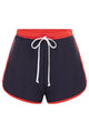 Duskii High Waist Surf Short Navy & Red