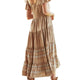 Ginger Bear Boutique Jaase Isabella Bon Sand Maxi Dress Boho Floral Tiered Summer Dress