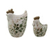 Willow & Silk Set/2 Ass Size Green Leaf Chooks 10.5x8x14.5cm/9x6x11.5cm