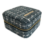 Escape to Paradise Small Tweed Jewellery Box Light Blue