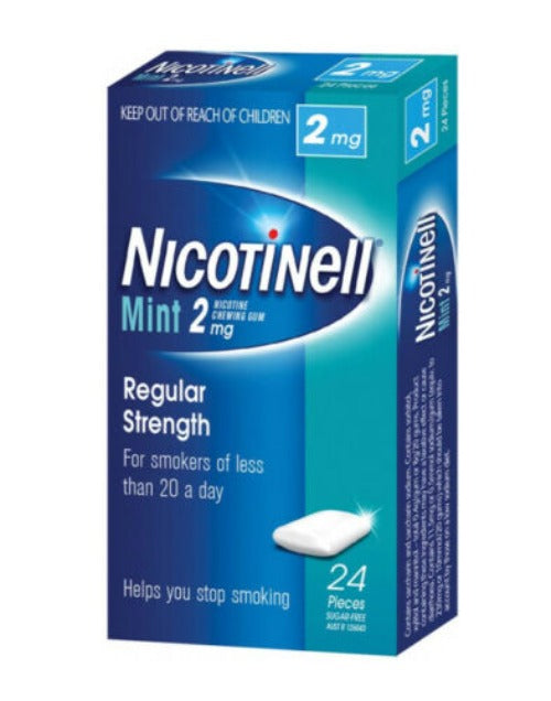 NICOTINELL GUM 2MG MINT 24