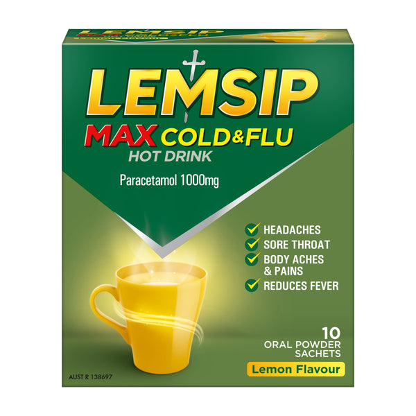 Lemsip Max Cold and Flu Hot Drink Lemon 10 Sachets