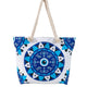 Ginger Bear Boutique Beautiful Large Blue Pattern Beach Tote Bag