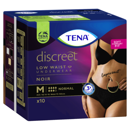 Tena Pants Womens Discreet Black Medium 10 Pack