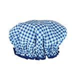 Wicked Sista Shower Cap In Gift Cylinder Navy Gingham