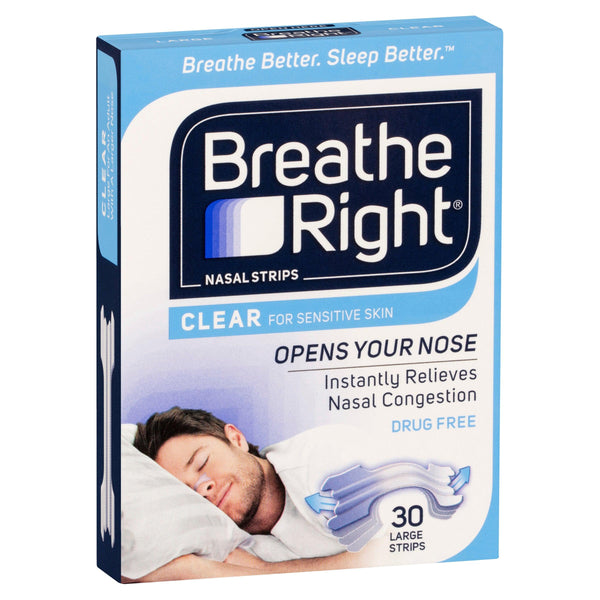 Breathe Right Nasal Strips Large 30 Clear Strips