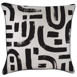 Escape to Paradise Cushion Cover With Black Piping Abstract Black 60CM X 60CM