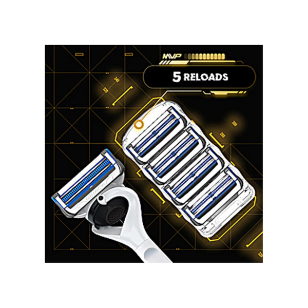 Gillette MVP Limited Edition Razor + 5 Blade Refill Cartridges