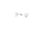 Rossan Silver Heart Stud with Fire Snow Opal FE4563S