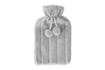 Plush Hot Water Bottle Cover Soft Faux Fur in Grey