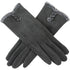 Wicked Sista Audrey Faux Fur And Buttons Trim Gloves One Size Grey