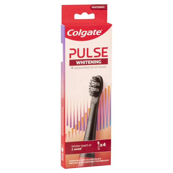 Colgate Pulse Whitening Electric Toothbrush Replacement Brush Head Refills 4 Pack