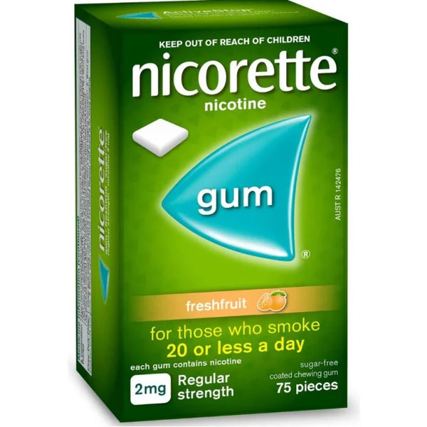 Nicorette Gum Fresh Fruit 2mg 75 Pack