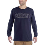 Carhartt Block Logo L/S T-Shirt Navy