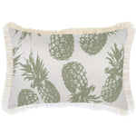 Escape to Paradise Cushion Cover Coastal Fringe Pineapples Sage 35CM X 50CM