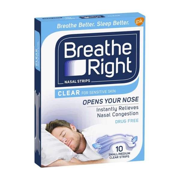 Breathe Right Clear Nasal Strips 10pk – Small/Medium