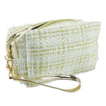 Lulu Grace Medium White Plaid Cosmetic Bag