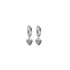 Adnohr Sensation Rhodium Plated Heart Huggie Earring