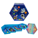 LCorp Kids Art Set 46 Pieces Space Theme with Paint Markers Crayons & Pencils