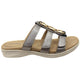 Homyped Dream Triple Slide Sandals in Dark Silver and Gold Size 6