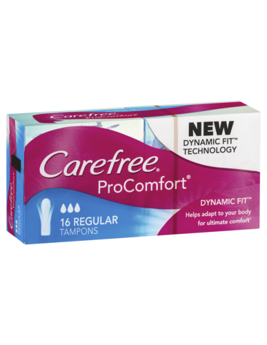 Carefree ProComfort Tampons Regular - 16 Pack