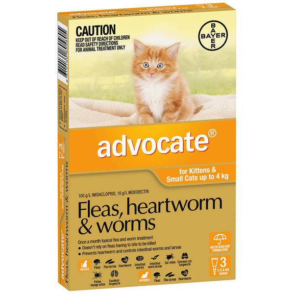 Advocate Cat 0-4Kg Small 3Pk (Orange)