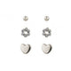 Studex Sensation Heart Daisy Set Rhodium