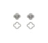 Studex Sensation Cubic Zirconia Clover Jewelry Set Rhodium Plated