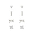 Sensation Bow Earring Stack Set Rhodium Plated