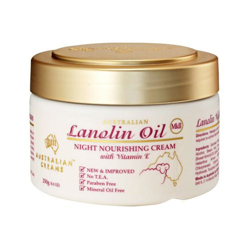 Australian Creams Lanolin Oil Night Nourishing Cream with Vitamin E 250g
