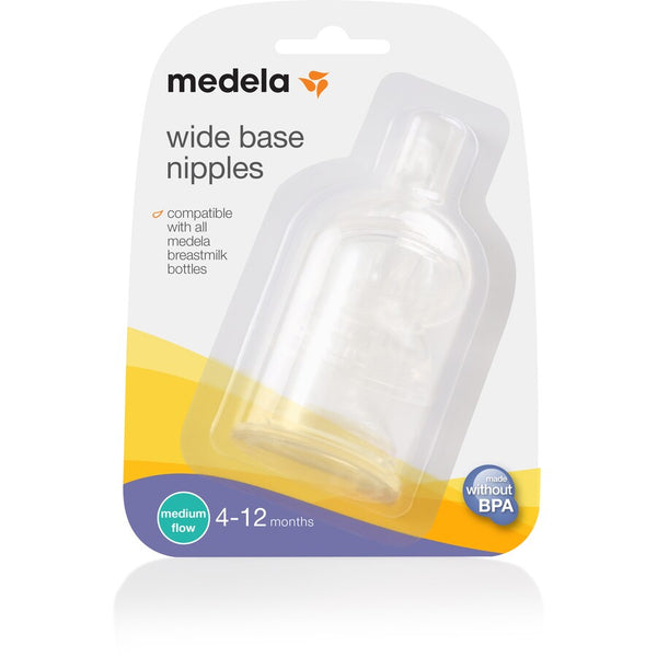 Medela Wide Base Neck Teat Medium Flow 3Pk