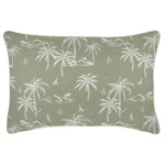 Escape to Paradise Cushion Cover With Piping Postcards Sage 35CM X 50CM
