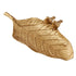 Willow & Silk Leaf Tray Gold 19*10*3.5