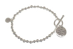 Equilibrium Eternal Message Bracelet Two Tone Silver And Rose Gold