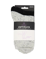 Ambra 2Pp Fleck Wool Blend Crew Sock Grey Marle/Black