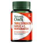 Natures Own Triple Strength Garlic Plus C Horseradish 60 Tablets