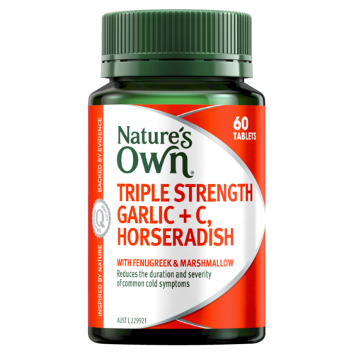 Natures Own Triple Strength Garlic Plus C Horseradish 60 Tablets