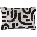 Escape to Paradise Cushion Cove With Black Piping Abstract Black 35CM X 50CM