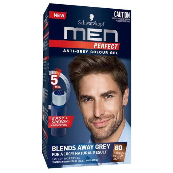 Schwarzkopf Men Perfect Anti-Grey Colour Gel 60 Natural Medium Brown