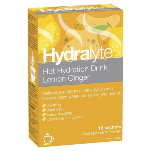 Hydralyte Hot Hydration Drink Lemon Ginger Sachets 10 Pack