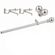 Adjustable Curtain Rod Pole With Brackets And Mounting Screws Nickel Plated