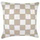 Escape to Paradise Cushion Cover With Piping Check Beige 60CM x 60CM