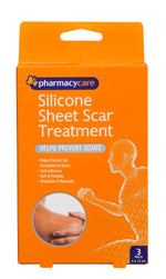 Pharmacy Care Silicone Sheet Scar Treatment Bandages Dressings Pad Strips 3 Pack
