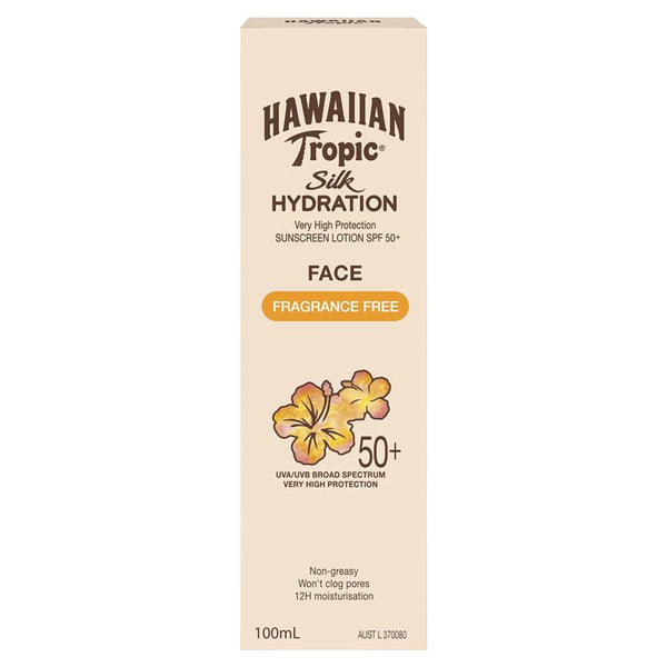 Hawaiian Tropic Spf 50+ Silk Hydration Face Fragrance Free 100ml