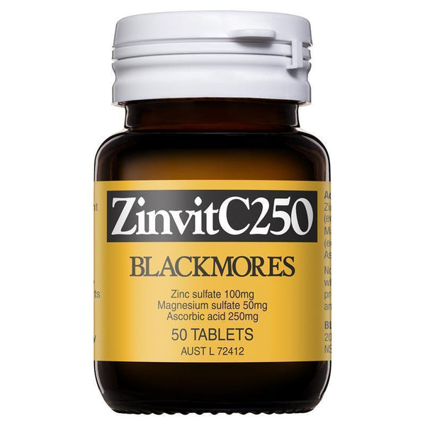 Blackmores Zinvit C 250mg Vitamin C Immune Support 50 Tabs