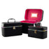 Lulu Grace Black Leather Beauty Case 3 Piece Set
