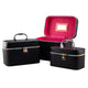 Lulu Grace Black Leather Beauty Case 3 Piece Set