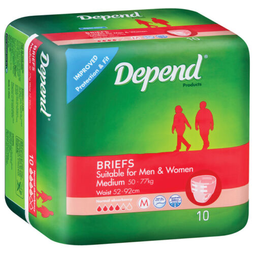 Depend Fitted Briefs Medium 10 Pack