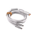 Portable Heavy Duty 3-In-1  Lightning Micro USB Type C Charging Data Cable White